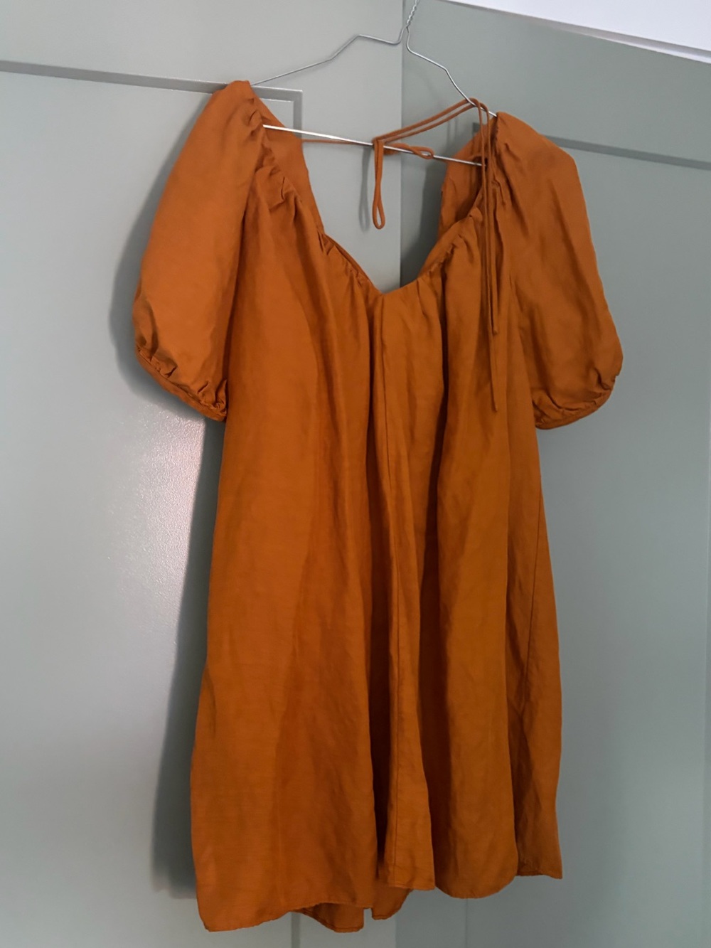 Banana Republic Rust Puff Sleeve Mini Dress